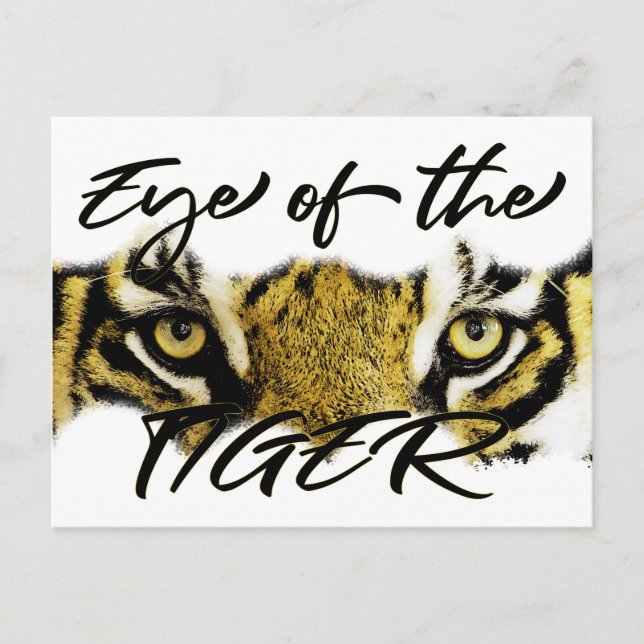 Eye of the tiger, motivational, inspirational postcard (Front)