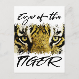 Eye of the tiger, motivational, inspirational postcard