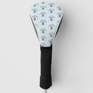 Eye on blue golf head cover