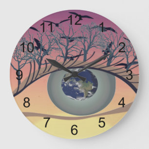 Eye on the World – Nature & Earth Art  Large Clock