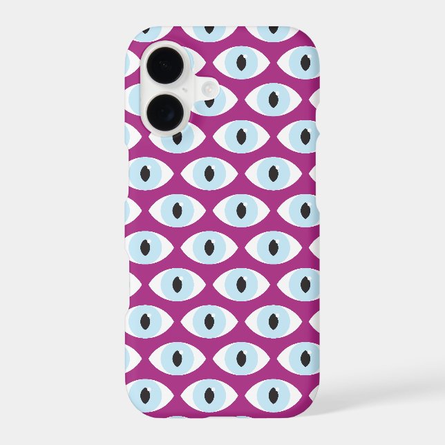 Eye Pattern iPhone Case | Berry Purple (Back)