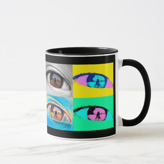 eye photographs and pop art style mug (Right)