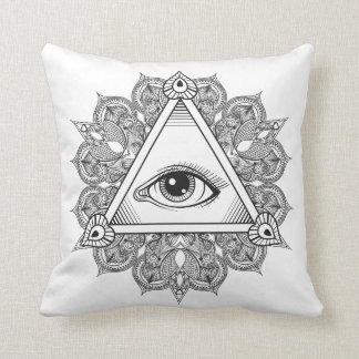 Eye Pyramid Symbol Doodle Cushion
