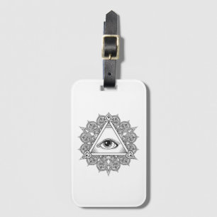 Eye Pyramid Symbol Doodle Luggage Tag