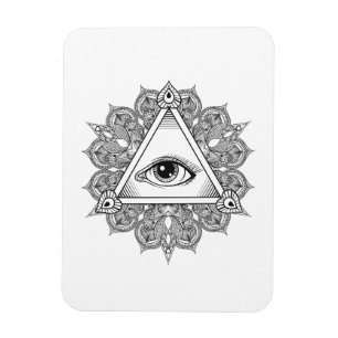 Eye Pyramid Symbol Doodle Magnet
