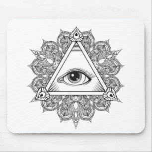 Eye Pyramid Symbol Doodle Mouse Pad
