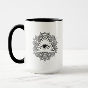 Eye Pyramid Symbol Doodle Mug