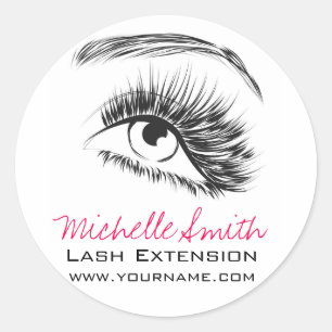 Eye Sketch Mascara Lash Extension Classic Round Sticker