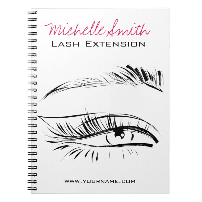 Eye Sketch Mascara Lash Extension Spiral Notebook (Front)