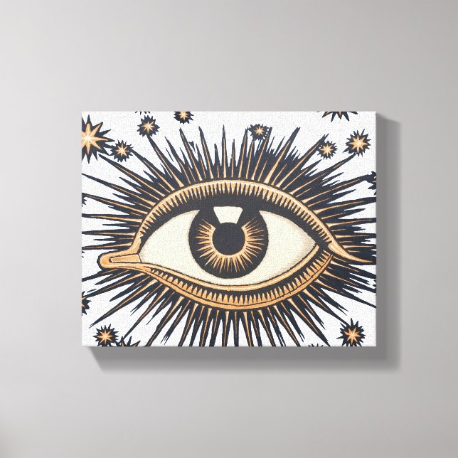 Eye Stars Moon Celestial Nouveau Canvas Print (Front)