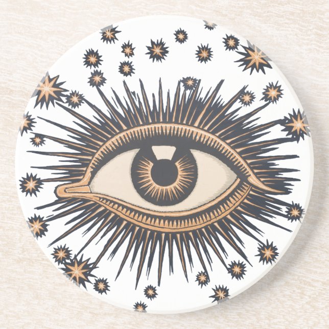 Eye Stars Moon Celestial Nouveau Coaster (Front)