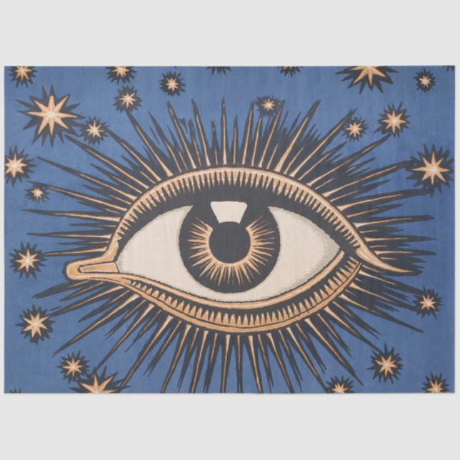 Eye Stars Moon Celestial Nouveau Tissue Paper (Front)