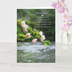 Eye Surgery Spring Rain and Blossoms Get Well Card