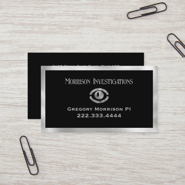 Eye Symbol Private Investigation  Business Card (Front/Back In Situ)
