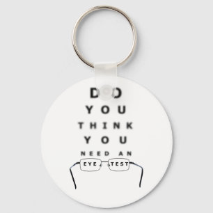 Eye Test Chart Button Keychain