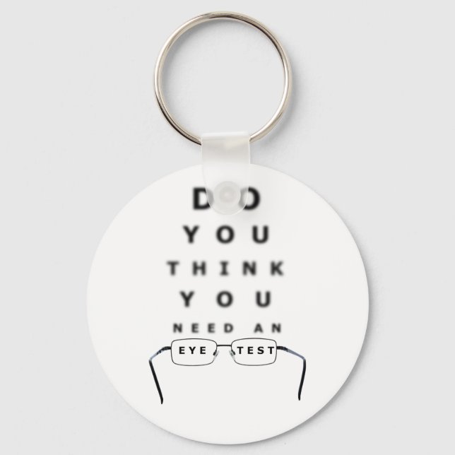 Eye Test Chart Button Keychain (Front)