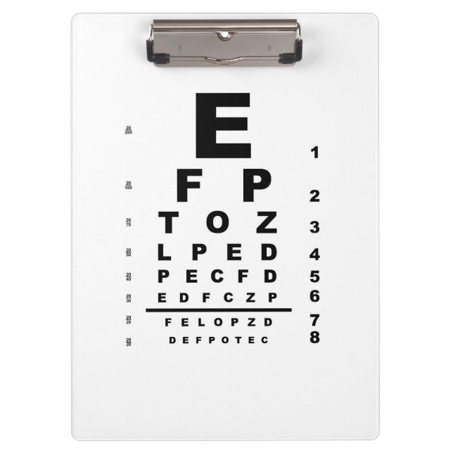 Eye Test Chart Exam Clipboard (Front)