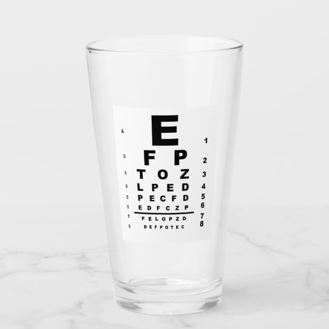 Eye Test Chart Exam Glass (Front)