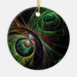Eye to Eye Abstract Art Circle Ornament