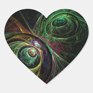 Eye to Eye Abstract Art Heart Sticker
