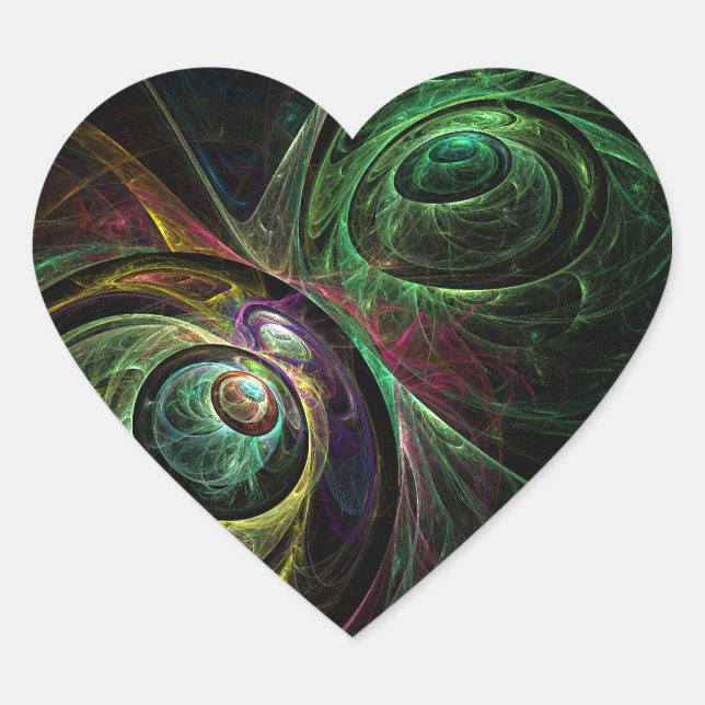 Eye to Eye Abstract Art Heart Sticker (Front)
