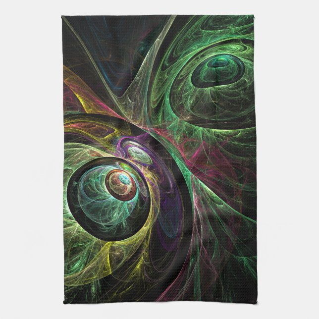 Eye to Eye Abstract Art Kitchen Towel (Vertical)