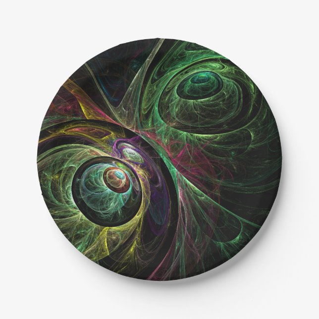 Eye to Eye Abstract Art Paper Plate (Front)