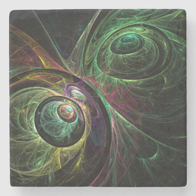 Eye to Eye Abstract Art Stone Coaster (Front)