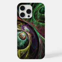Eye to Eye Modern Fractal Green Gold Abstract Art