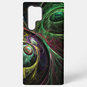 Eye to Eye Modern Fractal Green Gold Abstract Art  Samsung Galaxy Case