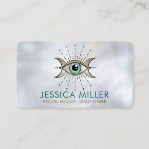 Eye - Triple Moon - Gemstone and gold  Business Ca Card