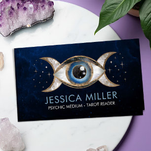 Eye - Triple Moon - Gemstone and gold Business Card