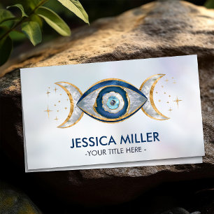Eye - Triple Moon - Gemstone and gold Business Card