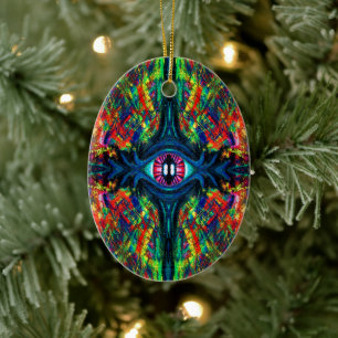 Eye Twisted and Trippy Ceramic Tree Decoration