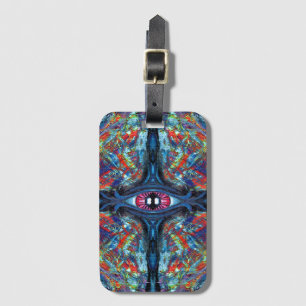 Eye Twisted and Trippy Painting blue Luggage Tag