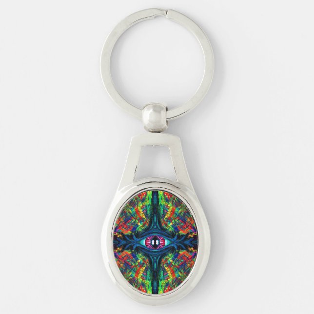 Eye Twisted and Trippy Painting Key Ring (Front)