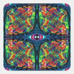 Eye Twisted and Trippy Painting Square Sticker