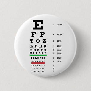 eye vision chart of Snellen for opthalmologist 6 Cm Round Badge