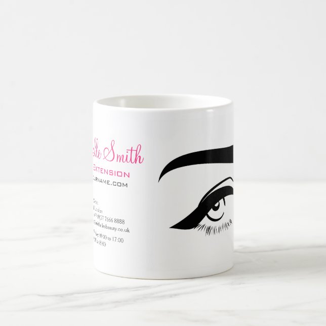 Eye with eyeliner lash extension branding coffee mug (Center)