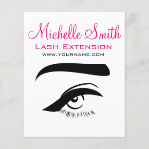 Eye with eyeliner lash extension branding flyer