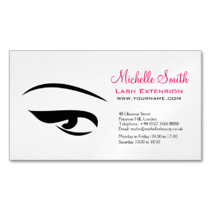 Eye with eyeliner lash extension branding magnetic business card
