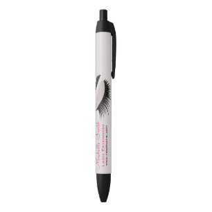Eye with long lashes lash extension branding black ink pen
