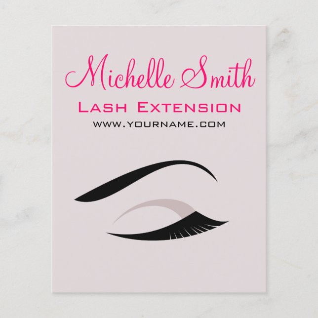 Eye with long lashes lash extension branding flyer (Front)