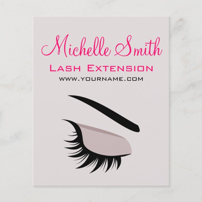Eye with long lashes lash extension branding flyer (Front)