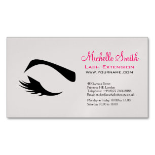 Eye with long lashes lash extension branding magnetic business card