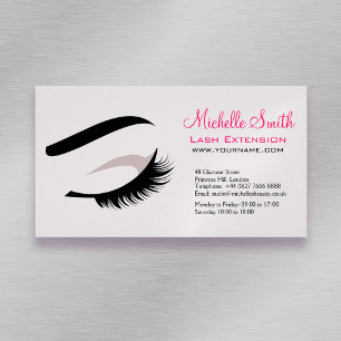 Eye with long lashes lash extension branding magnetic business card