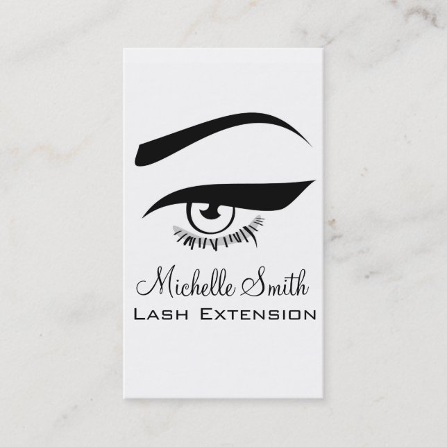 Eye with long lashes Lash Extension business card (Front)