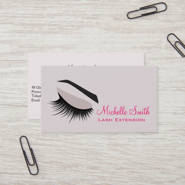Eye with long lashes Lash Extension business card (Front/Back In Situ)