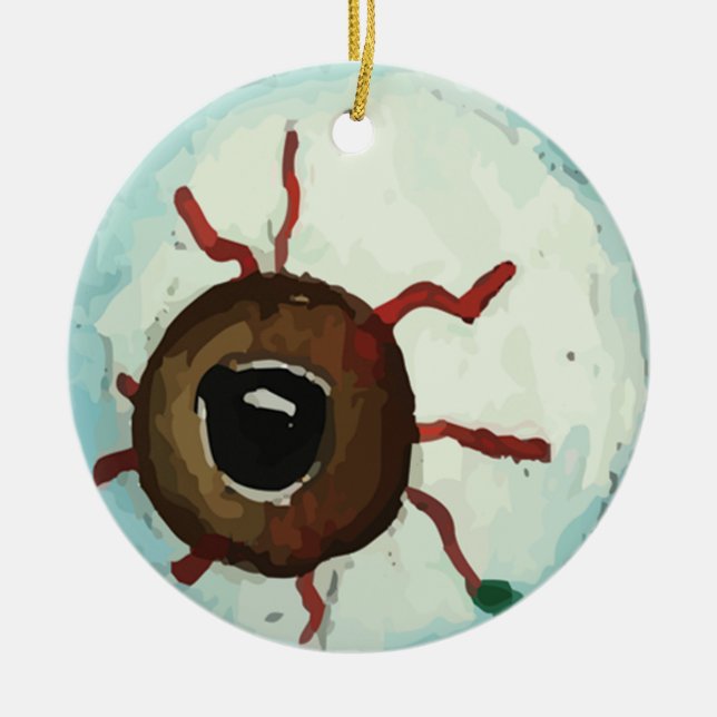 Eyeball #2 ceramic tree decoration (Front)
