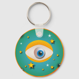 Eyeball Abstract Key Ring